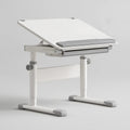 Regulowane biurko dziecięce z pochylanym blatem 80 x 60 cm, wysokość 54–76 cm, białe/szare
