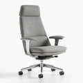Ergonomiczny fotel biurowy obrotowy szary z wysokim oparciem, 68 x 68 x 118–128 cm