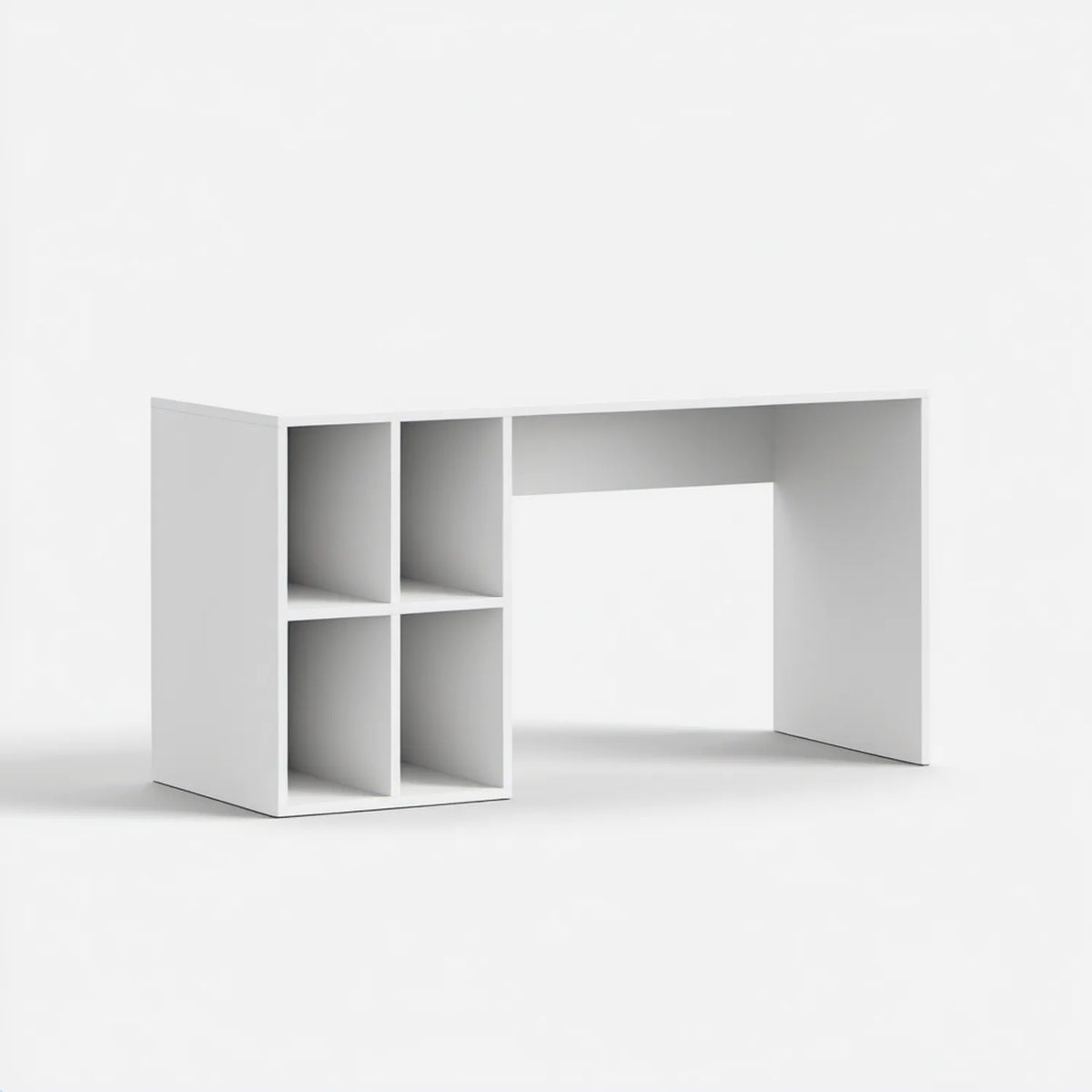 Białe biurko z regałem 120 x 50 x 75 cm z płyty laminowanej