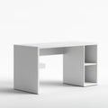 Białe biurko komputerowe 120 x 60 x 75 cm z 2 półkami, płyta laminowana