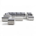8-częściowy zestaw wypoczynkowy z technorattanu PE, jasnoszary i szary, sofa 280 x 70 x 60 cm