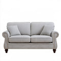 Sofa dwuosobowa jasnoszara 170 x 90 x 95 cm z poduszkami dekoracyjnymi